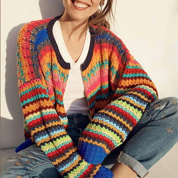 Anthropologie Rainbow Colorful Sweater 